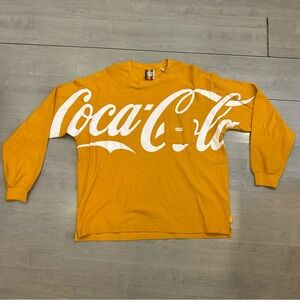 Kith X Coca Cola Quinn L/S Long Sleeve Yellow Tee Shirt - Size Large